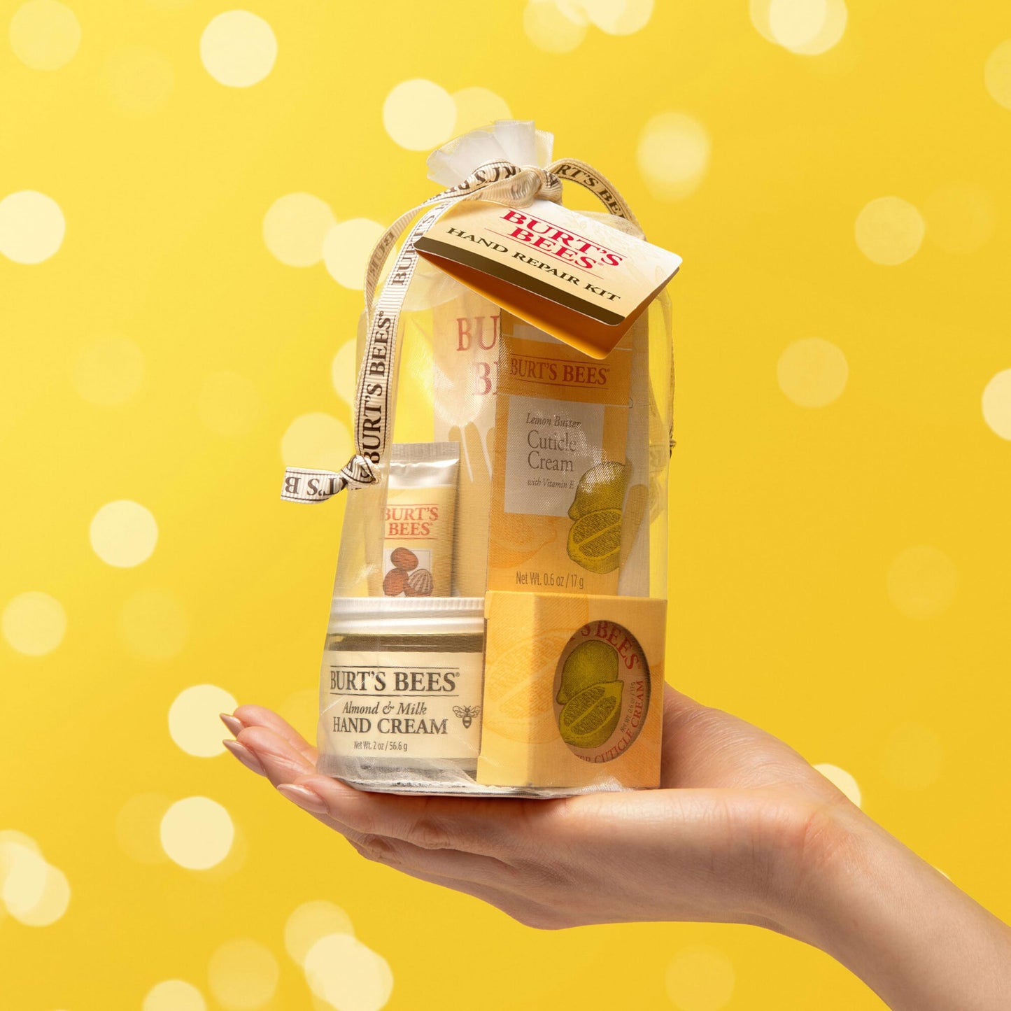 Burt's Bees Mothers Day Gifts Ideas - Hand Repair Set, 3 Hand Creams plus Gloves - Almond Milk, Lemon Butter Cuticle Cream, Shea Butter Repair
