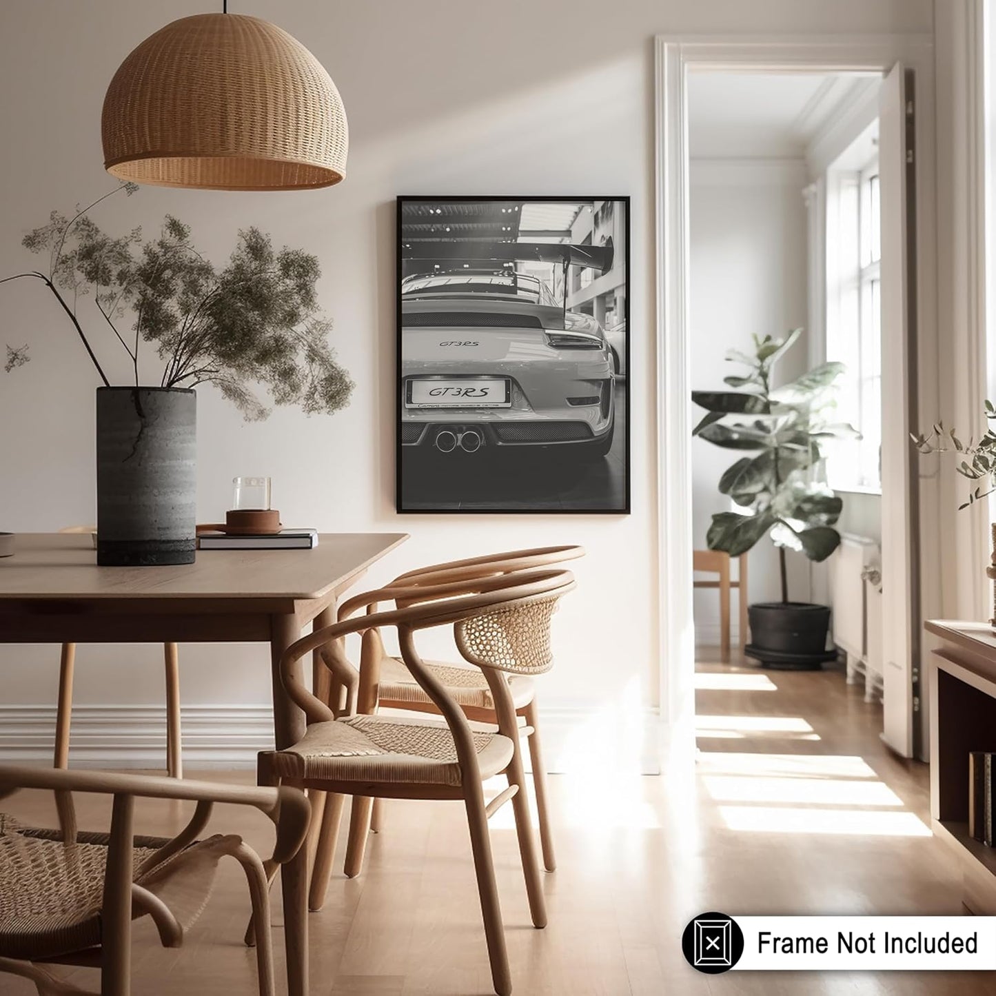 Poster Master Luxury Car Print - Black and White Automobile Photography - 8x10 Unframed Wall Art