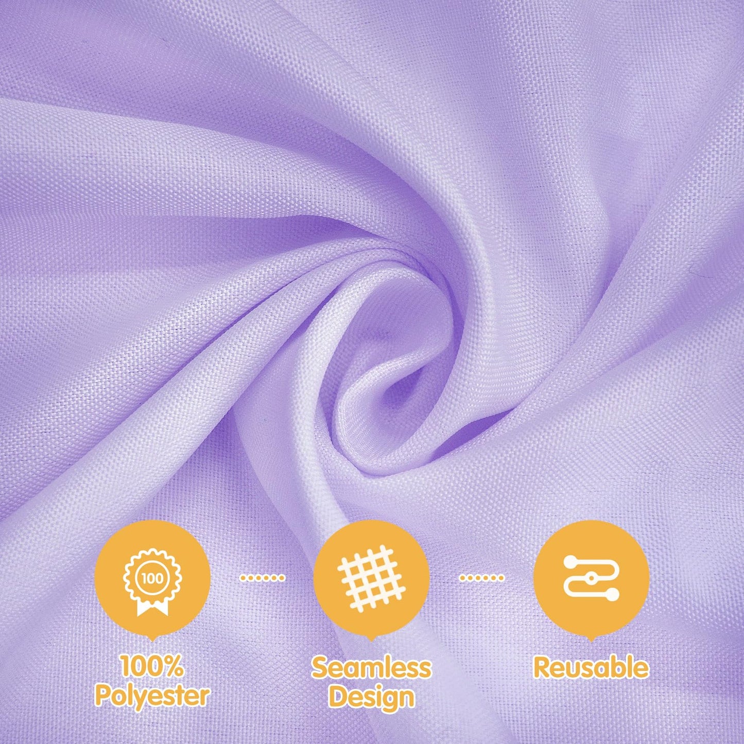 BRILLMAX 8 Pack Lavender Tablecloths 60 x 102 Inch for 6ft Rectangle Tables - 150 GSM Polyester Fabric, 15" Standard Drop, Water, Stain & Wrinkle Resistant Cloth Cover for Wedding Dining Buffet