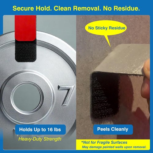 Heavy-Duty Adhesive Hook and Loop Strips by [Brand Name] - 1.2" x 3.2" Waterproof & Heat-Resistant Fasteners for Strong Indoor/Outdoor Mounting