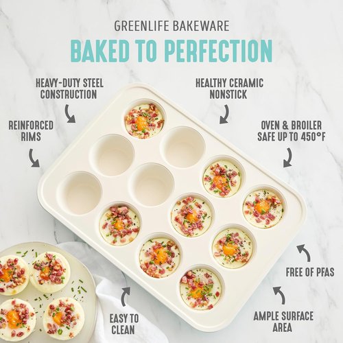 GreenLife Nonstick Bakeware Set - 6 Piece PFAS-Free Ceramic Oven Pans | Dishwasher & Oven Safe to 450°F, Turquoise
