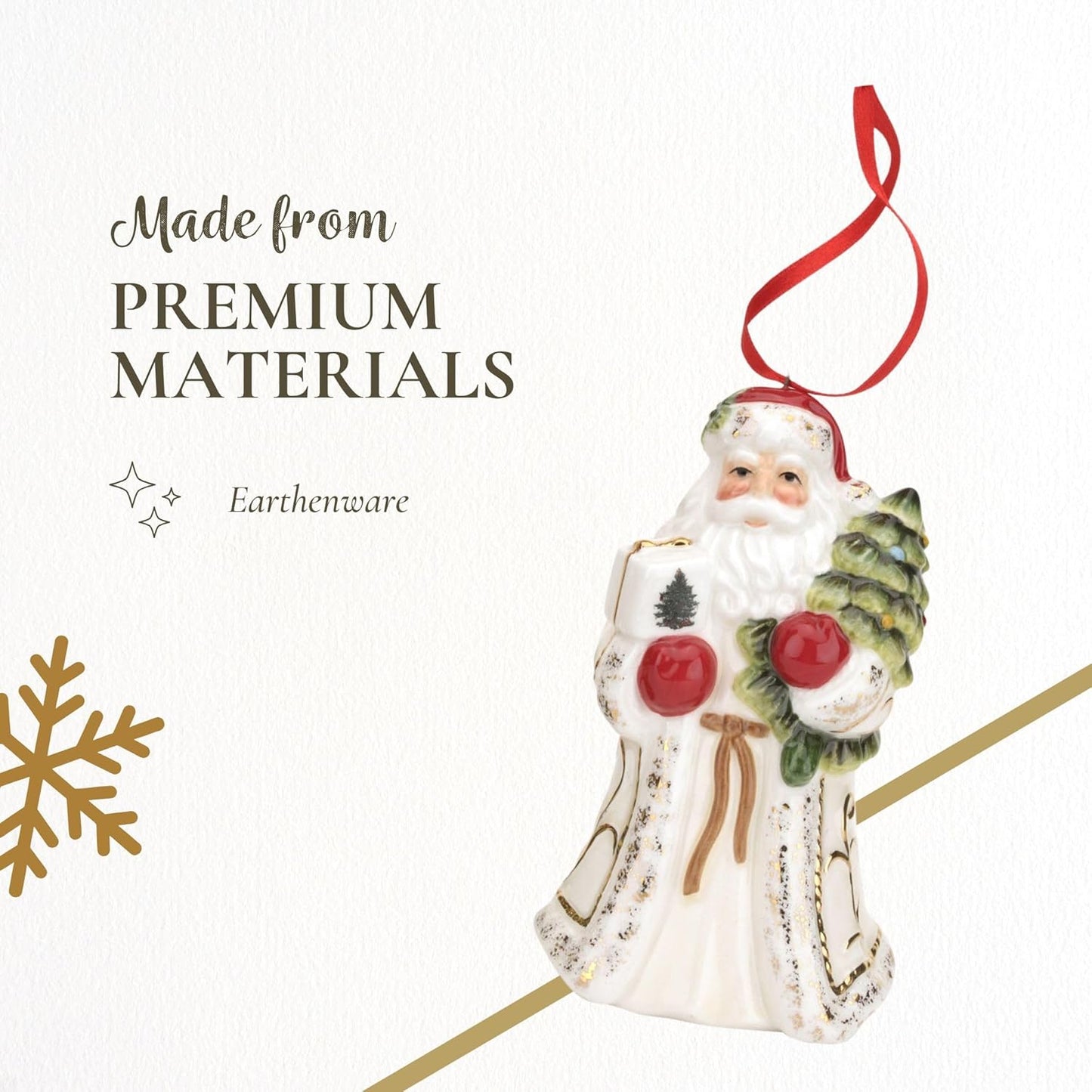 Spode Christmas Tree Santa Ornament - Elegant Holiday Decoration & Keepsake Gift