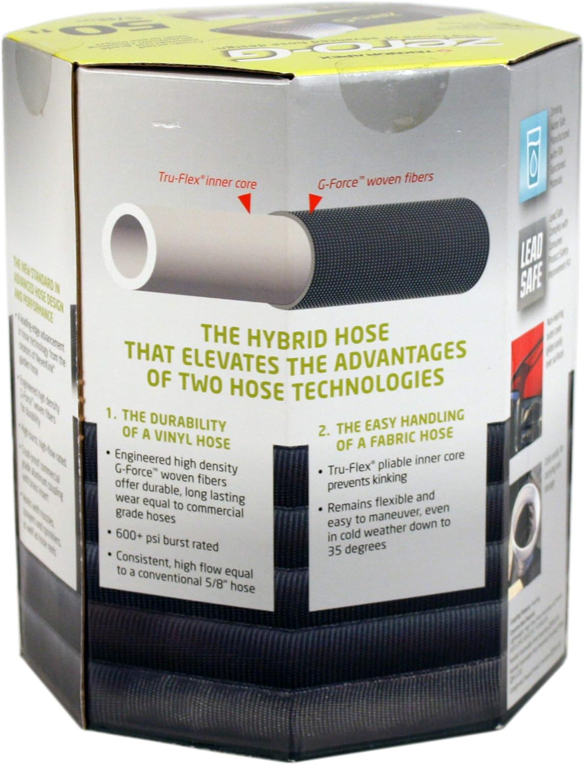 Zero-G 4001-50 Garden Hose - Lightweight, Ultra Flexible & Durable | Kink-Free, 5/8-Inch x 50-Feet