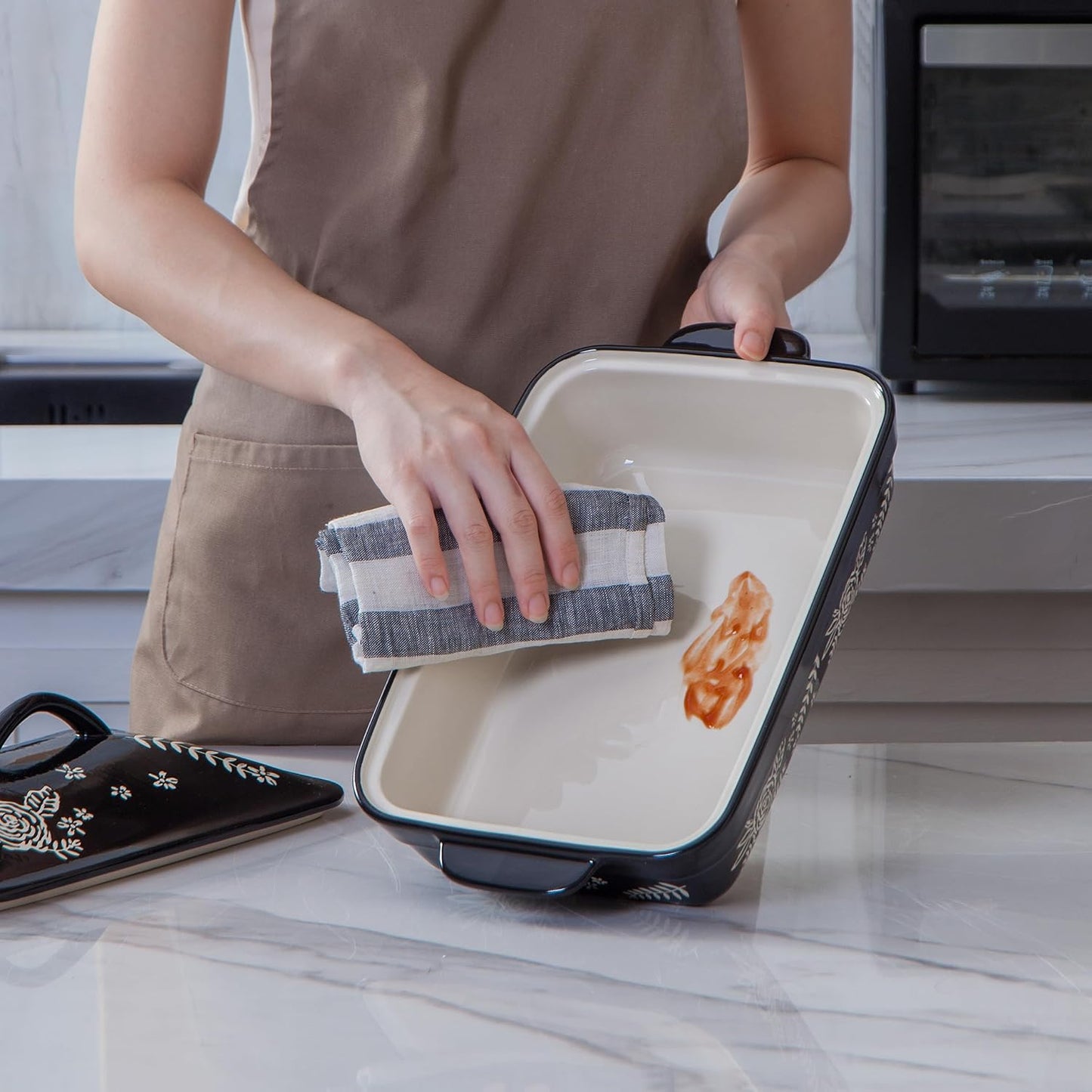 Wisenvoy Casserole Dish - Oven-Safe Ceramic Baking Dish With Lid | Perfect for Family Meals