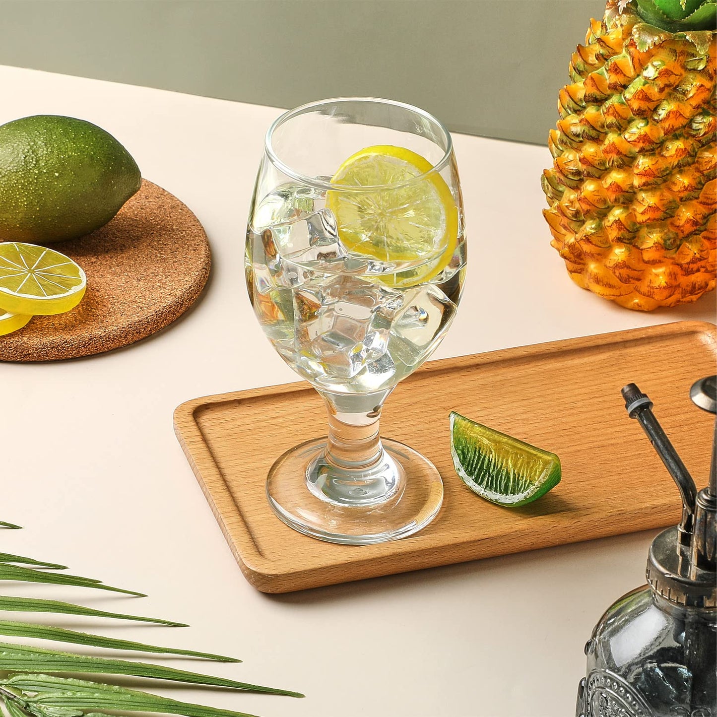 Patelai Set of 24 Water Goblet, 13.5 oz Clear Drinking Glasses Bulk Dishwasher Safe, Stemmed Water Glass for Juice Wine Beer Tea Sangria Cold Beverages, Reusable Glassware for Home Party Restaurant