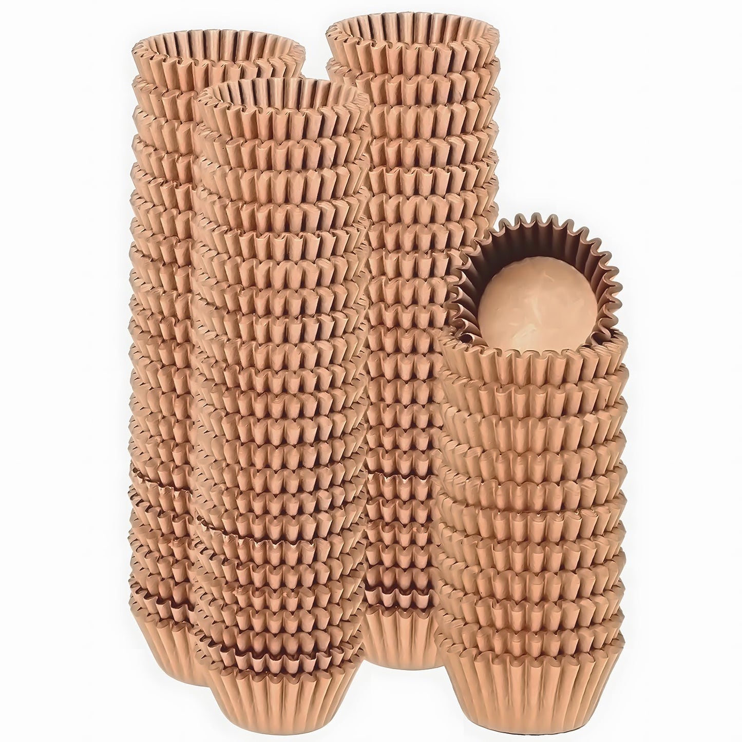 qiqee 1000 Count Mini Cupcake Liners Natural Muffin Liners Food Grade Baking Cups Paper No Smells（Small Size）