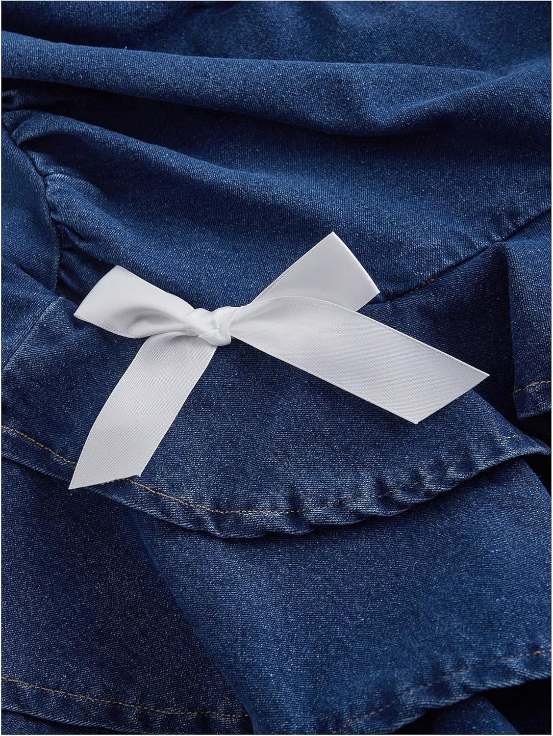 WDIRARA Women's Strapless Denim Mini Dress - Layered Ruffle A-Line Design | Stylish & Chic