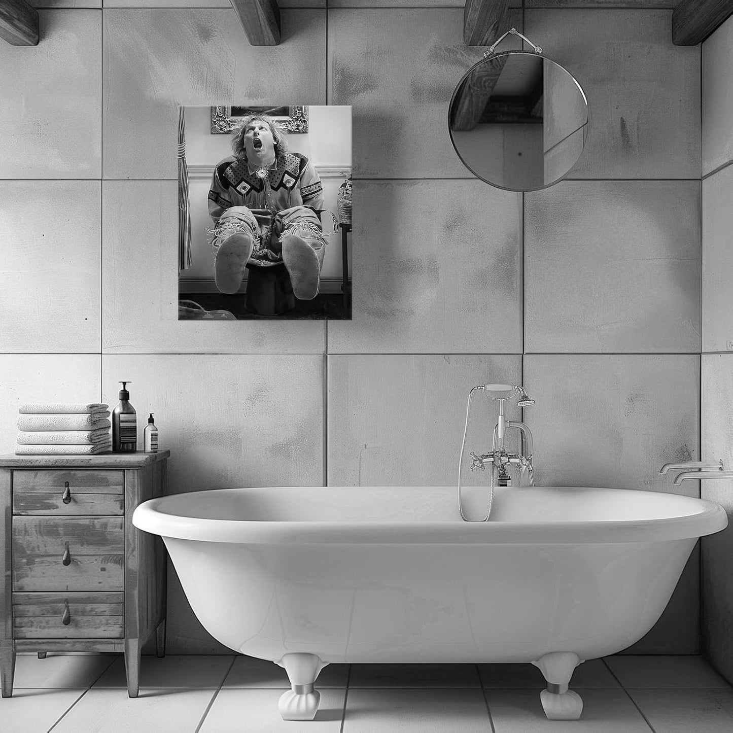 VYPEROCK Funny Framed Canvas Wall Art - Humorous Comedy Poster for Bathroom | 16"x20" Modern Decor