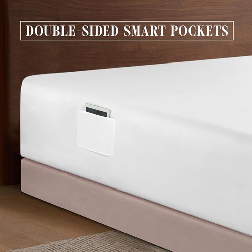 Elegant Comfort Extra Deep Pocket Twin/Twin XL Fitted Sheet - Luxury Softness, Wrinkle-Free, White