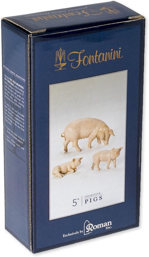 Fontanini by Roman Inc. | Hand Sculpted Pig Family Nativity Figure - 5" Collectible Animals