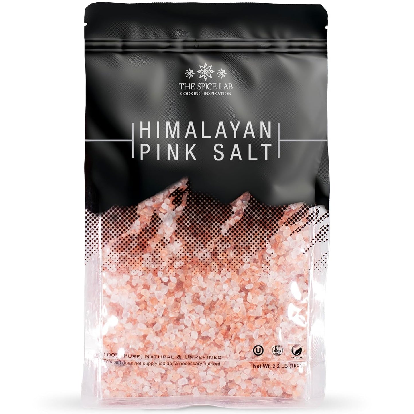 The Spice Lab Pink Himalayan Salt - Coarse Grain, 2.2 lb | Gourmet Kosher Crystal Grinder Refill