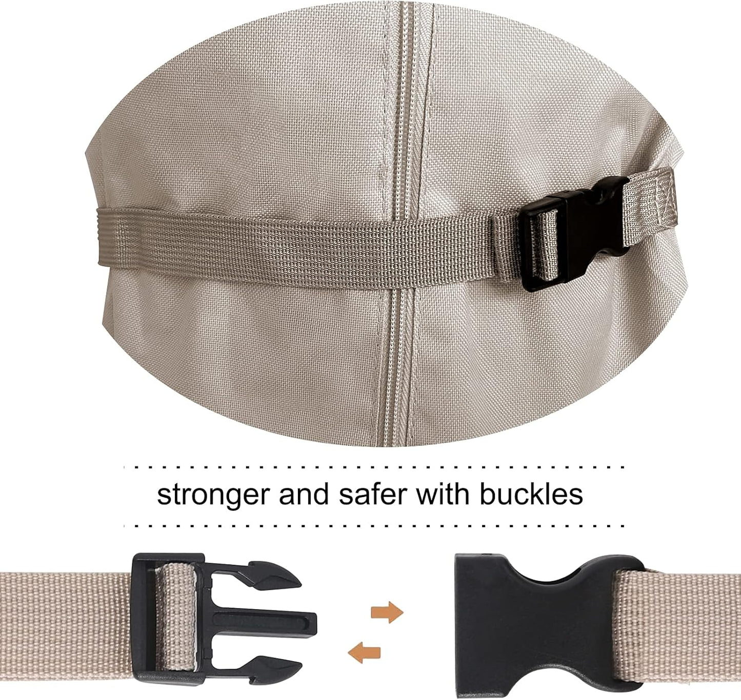 Patio Umbrella Cover - Heavy Duty 600D Oxford, Waterproof Protection for 7ft to 10ft Umbrellas | Beige & Brown
