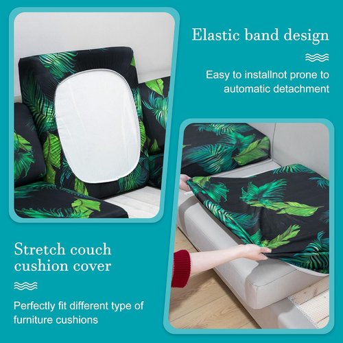BIETYONE 12-Piece Stretch Patio Cushion Covers - Washable Outdoor Sofa Slipcovers for Furniture Protection