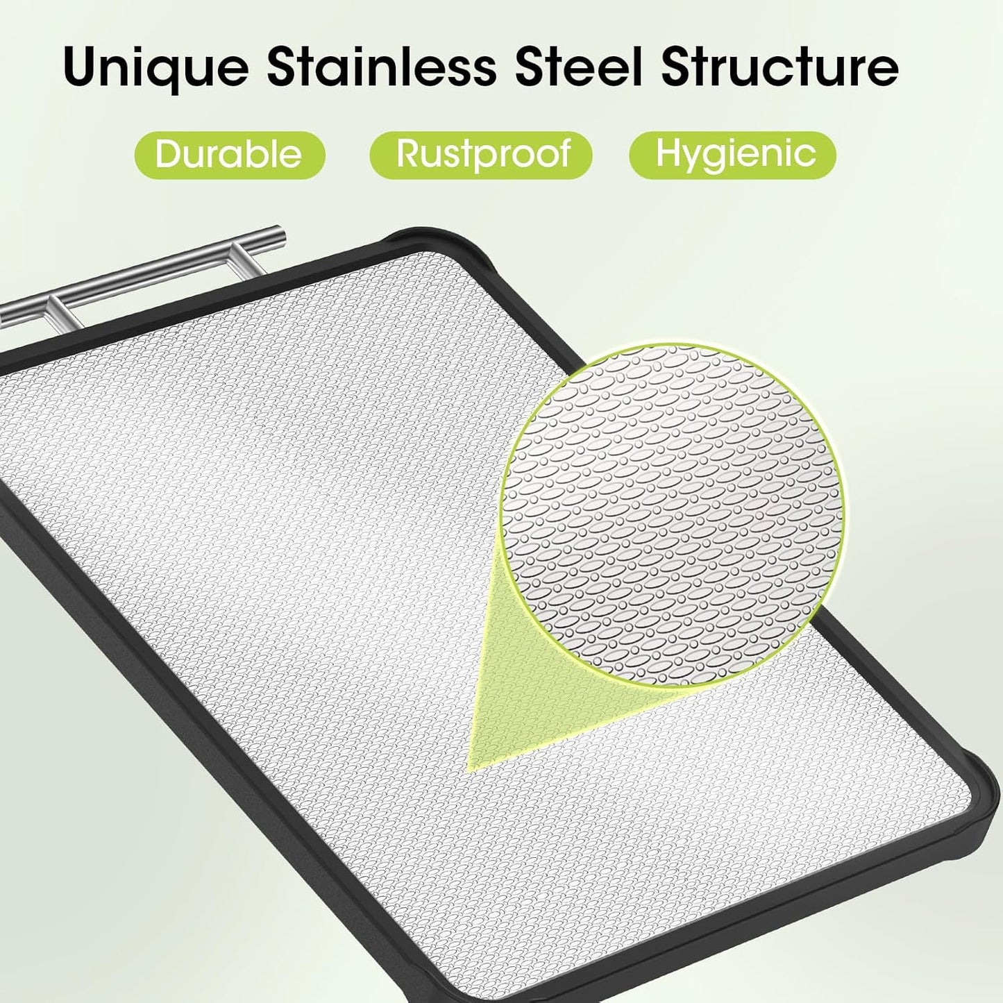 Stainless Steel Cutting Board - Double-Sided 316 Stainless Steel | 2-in-1 Chopping Board 16" x 11" for Meat & Vegetables