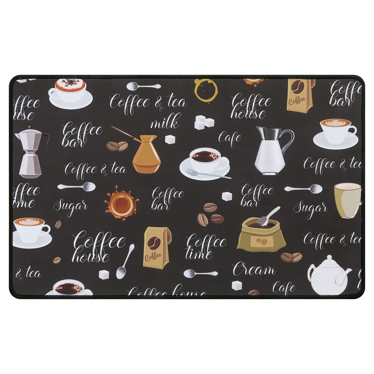 SHACOS Coffee Mat 2-Pack 12x19 Inch Absorbent Non Slip Coffee Maker Mats for Countertop Bar Accessories Dish Drying Mat Waterproof Heat Resistant, Brown