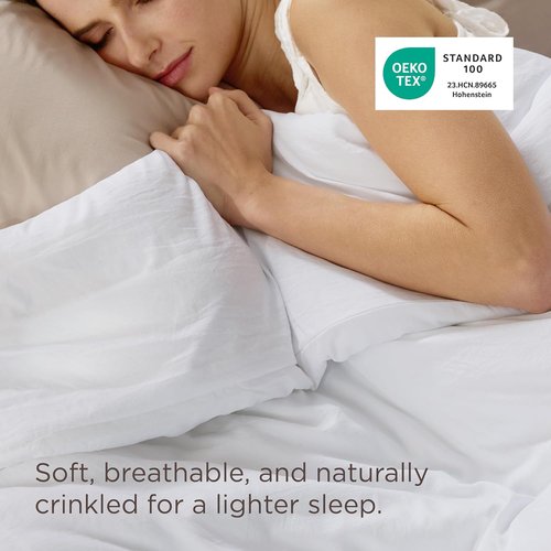 Bedsure Duvet Cover - Extra Soft Prewashed Cotton-Like Polyester | Queen Size 90x90 Inches, White