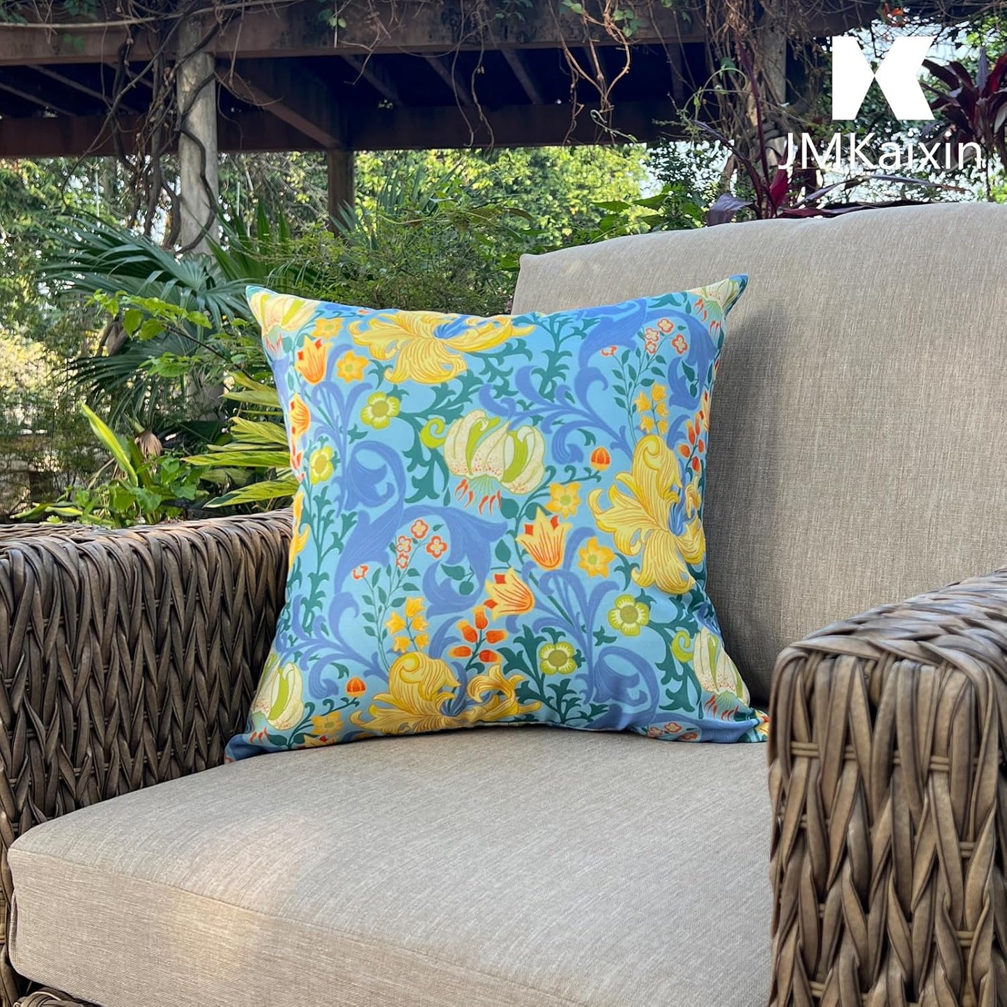Skiennix Waterproof Throw Pillows - Pack of 2 Decorative 18”x18” Square Cushions for Indoor/Outdoor Use