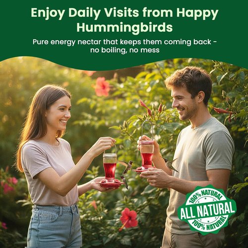 Happy Wings Hummingbird Food Powder - Natural Red Nectar Makes 192 fl oz Solution | 2 lb Easy Mix Formula