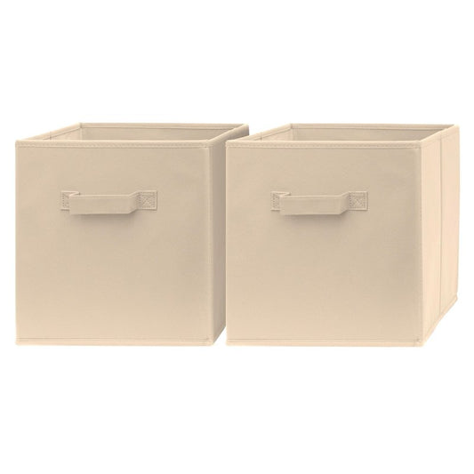 13 Inch Cube Storage Bins - 4 Pack - Large, Dual Handles, Foldable | 13x13 Fabric Bins for Organizing Closet, Clothes and Toys