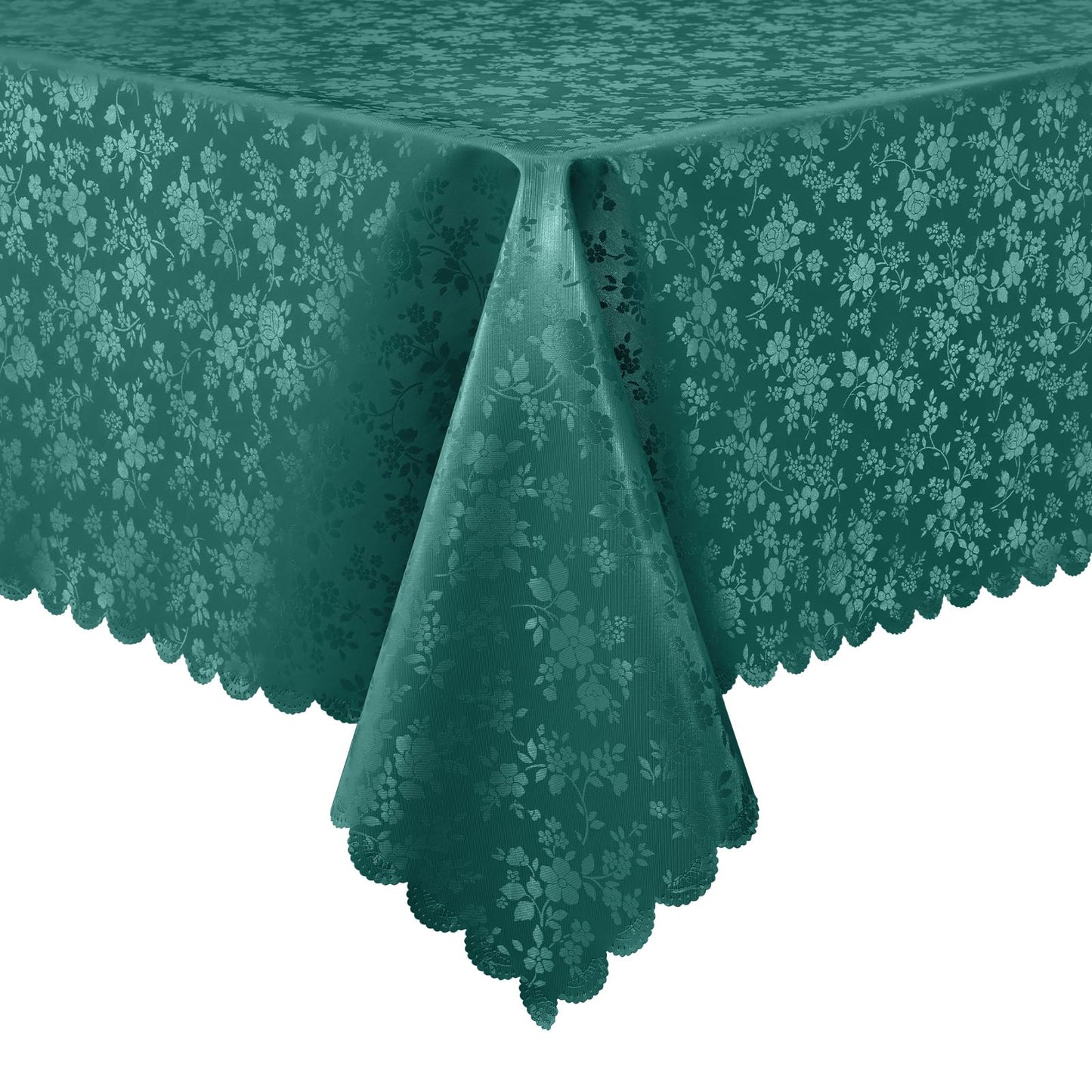 Smiry Rectangle Table Cloth, Waterproof Heavy Duty Vinyl Tablecloths, Wipeable Washable Table Cover for Kitchen and Dining Room (Green, 52" X 70")