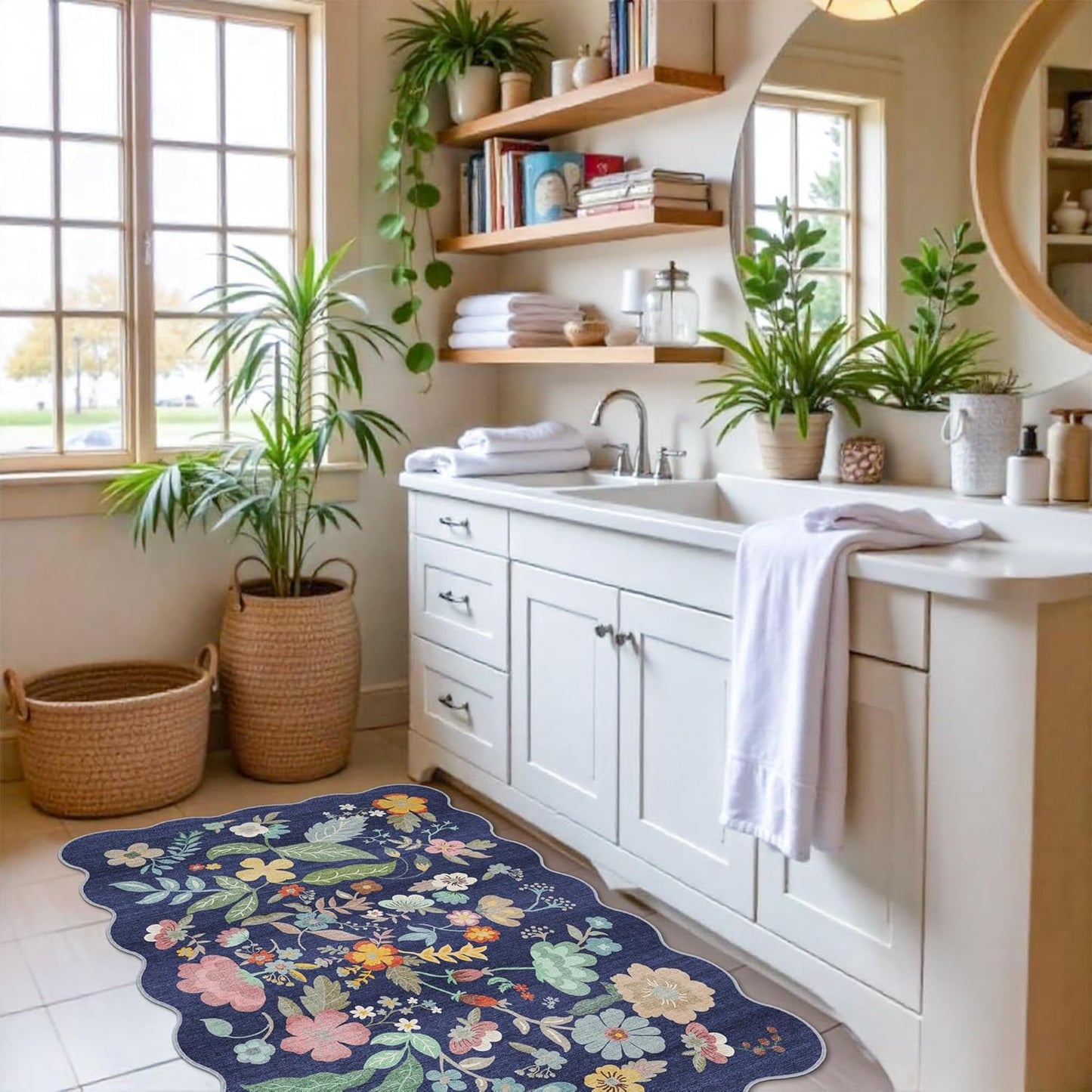 Washable Area Rug by [Brand Name] - Easy-Clean Non-Slip Carpet for Entryway | Stain-Resistant Low Pile Mat (2x3, Purple)