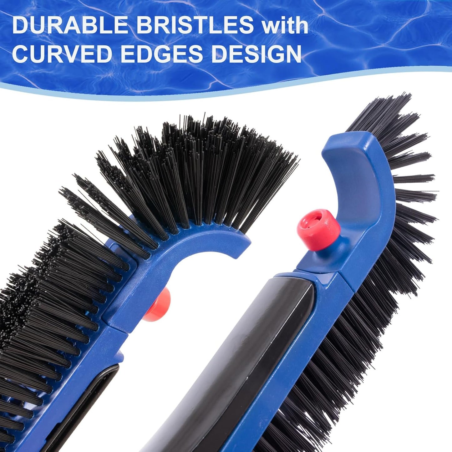 POOLAZA 20'' Curved Pool Brush - Heavy-Duty Brush Head with BPT Bristles for Inground Pools