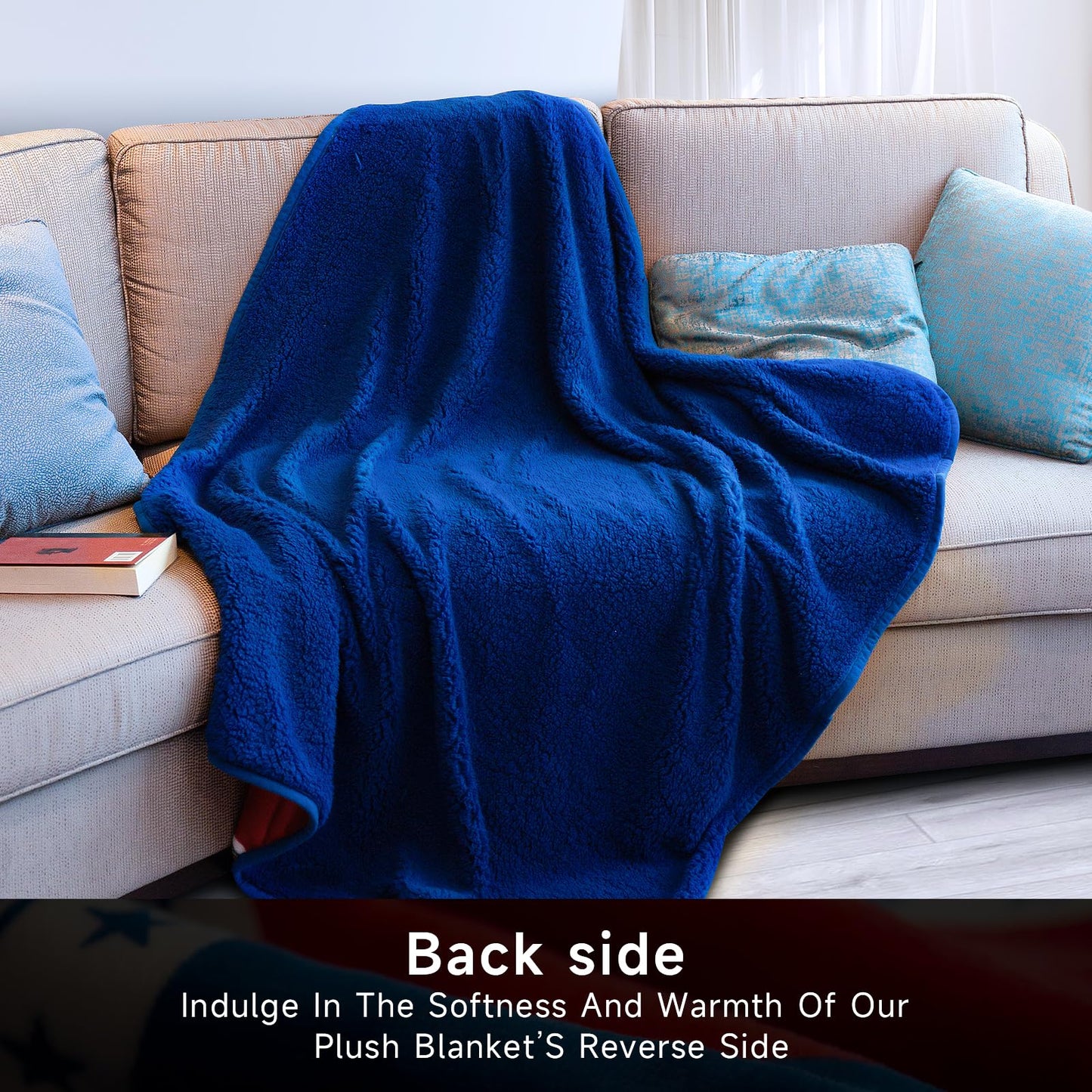 Chivas Silk Touch Sherpa Lined Throw Blanket 50x60