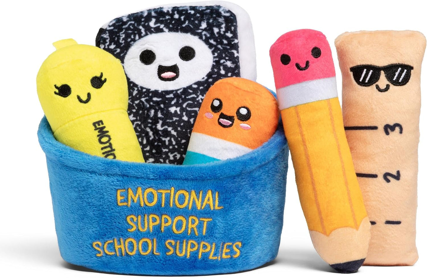 Relatable Emotional Support Plush Toys - Cute Stuffed Animals & Squishy Gifts | 5 Plushies with Basket