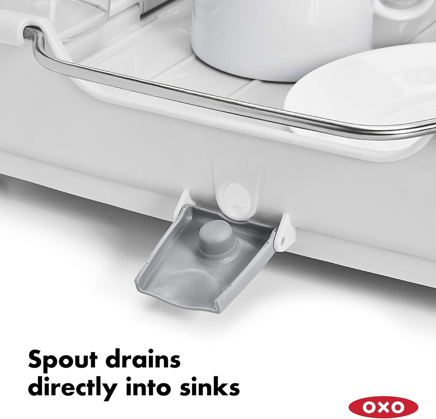 OXO Good Grips Foldaway Dish Rack - Space-Saving Design for Efficient Drying | Compact & Durable