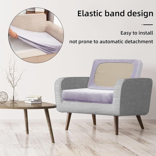 BIETYONE 8Pcs Stretch Velvet Patio Cushion Covers - Fluffy, Washable Slipcovers for Fall | Smoke Gray