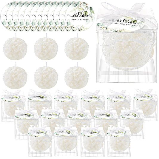 Roowest 50 Pack Wedding Candles Favors Set Include Rose Ball and Greenery Thank You Cards Party for Guests Bridal Shower Return Gifts Keepsakes