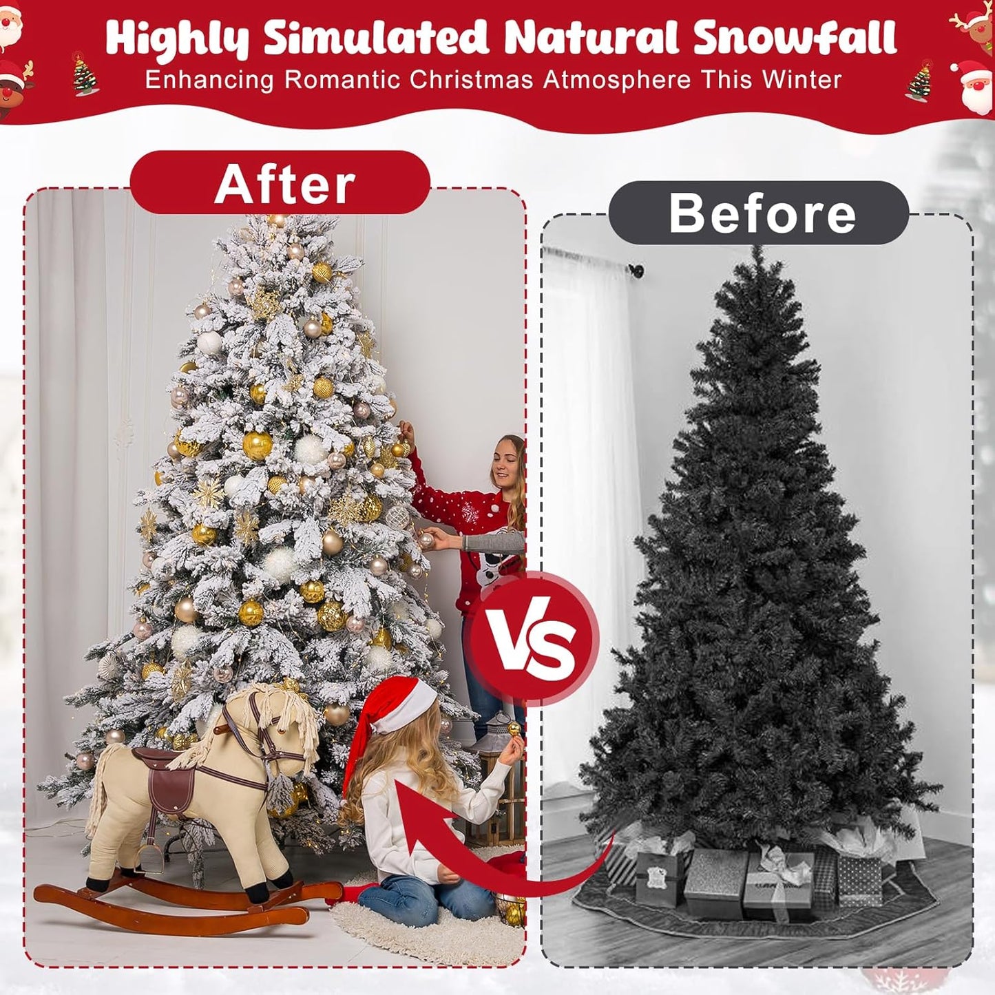 PJT Snow Flocking Powder - Self-Adhesive Fake Snow for Christmas Trees & Winter Crafts | 5LB