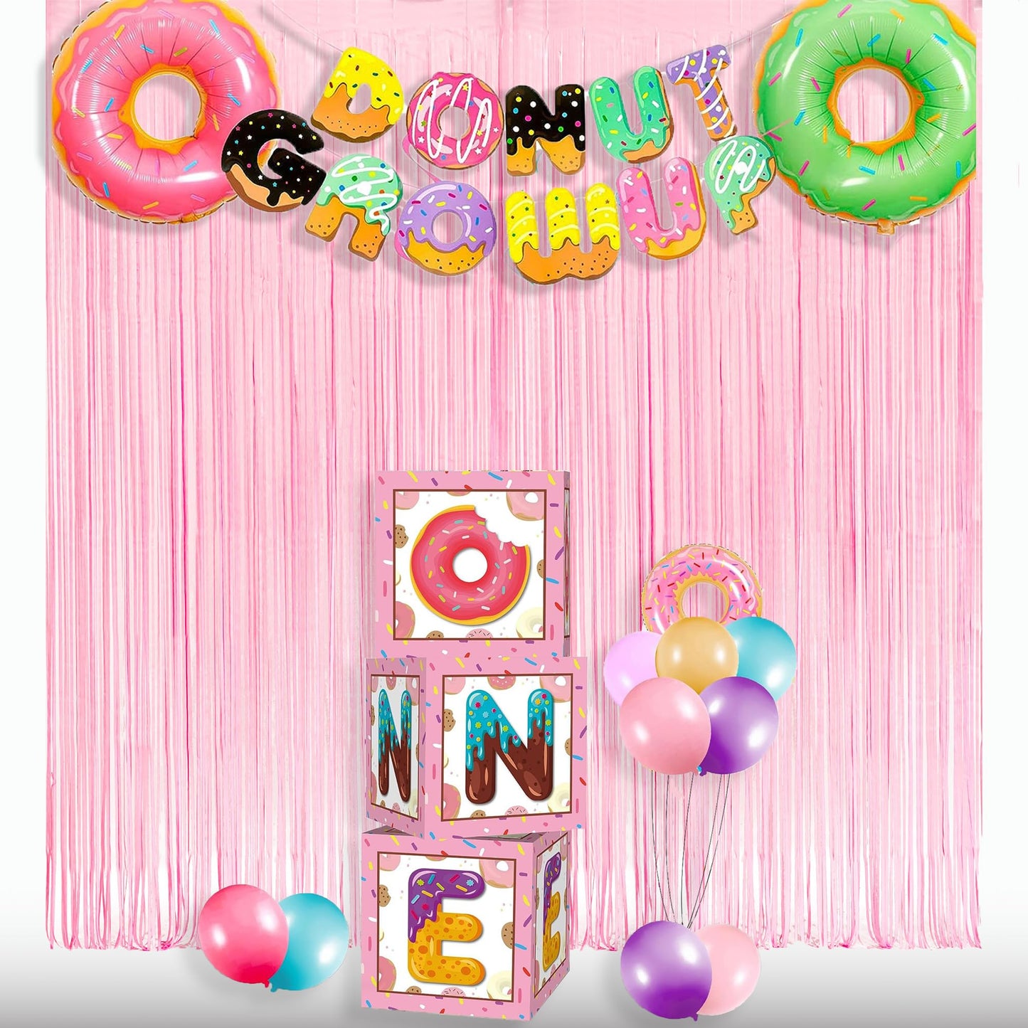 Pastel Pink Party Backdrop Decoration - GREATRIL Baby Pink Foil Fringe Streamers for Baby/Boo Day/Valentines/Cowgirl/Sweet/Cloud/Unicorn/Princess/Bow Themed - 3.2ft X 8.2ft - 2 Packs