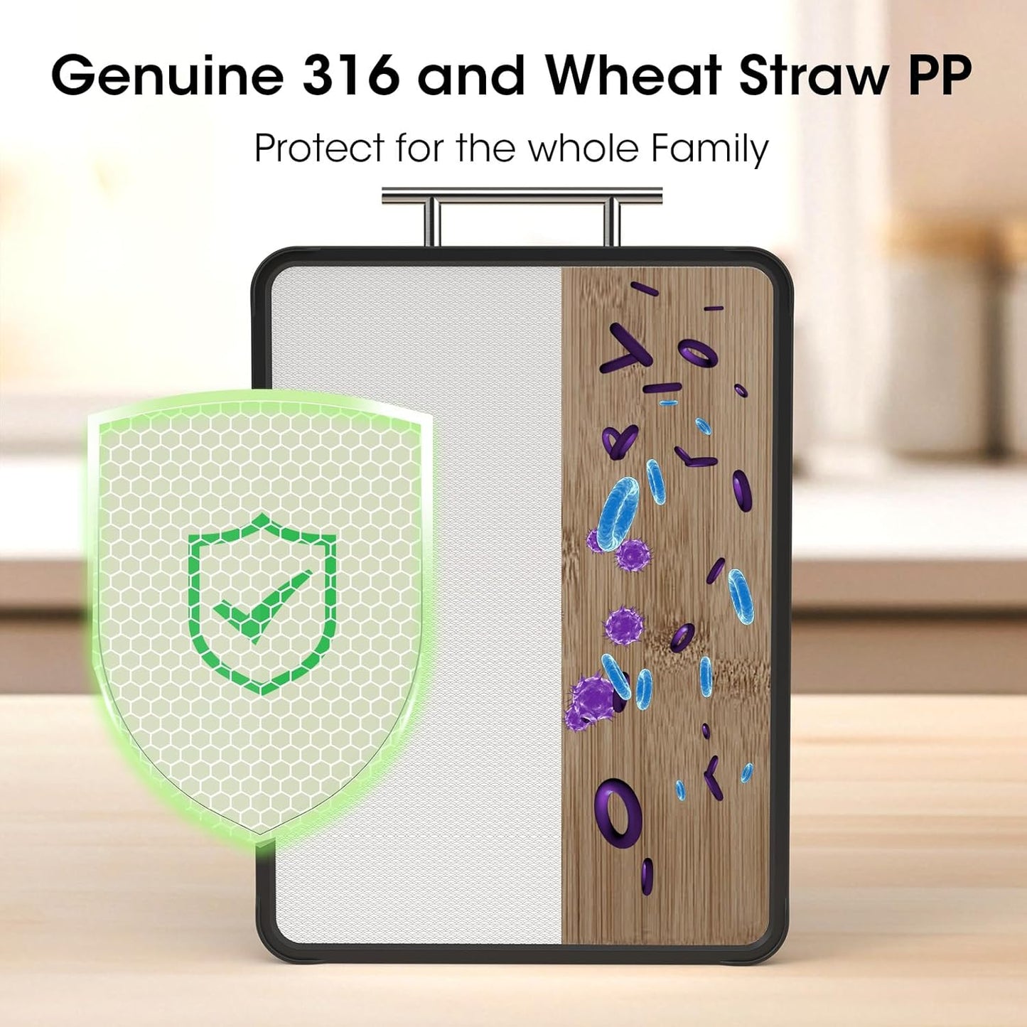 Stainless Steel Cutting Board - Double-Sided Food Grade 316 Chopping Board with Juice Groove | 16 x 11 Inch