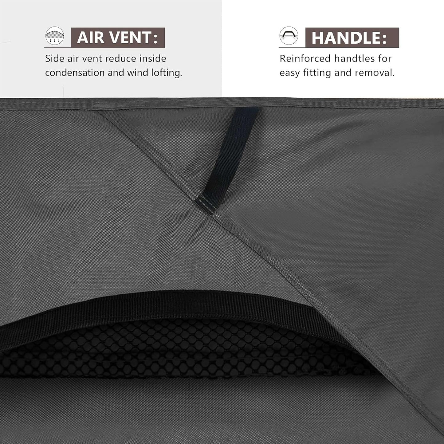 ULTCOVER Round Patio Furniture Cover - Waterproof 60-Inch Table & Chair Set Cover, Black