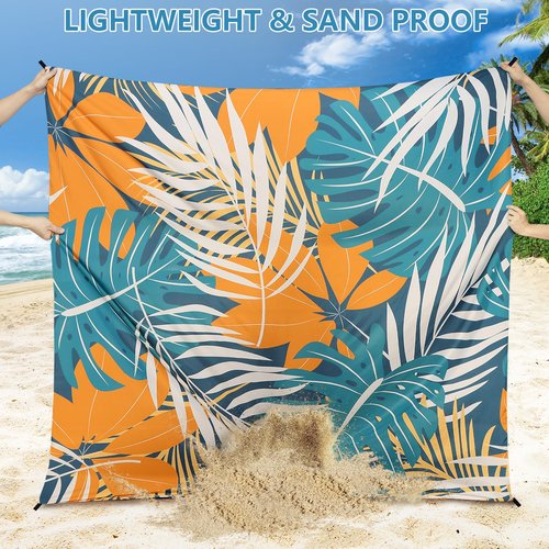 HIHOHO Beach Blanket Waterproof Sandproof Extra Large Beach Mat 79" X 83"/120"x108"for 1-8 Adults Quick Drying Durable Outdoor Picnic Mat for Beach Travel Camping Hiking
