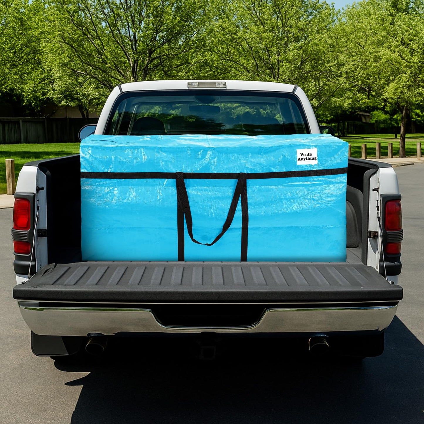 Windyun 4 Pack 69 Gallon Extra Large Moving Bags XXL Heavy Duty Storage Bag with Strong Zipper Handle Jumbo Big Tote Box Foldable for College Dorm Travel Clothes Duffle Blanket Pillow(Lake Blue)