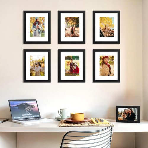 decorUhome 8x10 Picture Frame - Versatile Display for 5x7 or 8x10 Photos, Black, 1 Pack