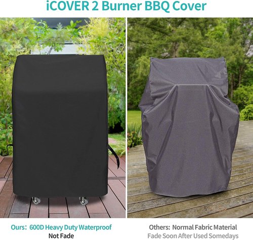 iCOVER Small Grill Cover - 30-Inch Heavy Duty Waterproof Cover for Two Burner BBQ Grills | Fits Weber, Char-Broil, Nexgrill