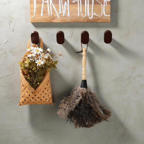DELITON Wooden Wall Hooks Hanging Heavy Duty -4 Pack Rustic Coat Hooks, Decorative Natural Wood Hooks for Keys, Purse, Hat, Entryway Hooks Wall Mounted