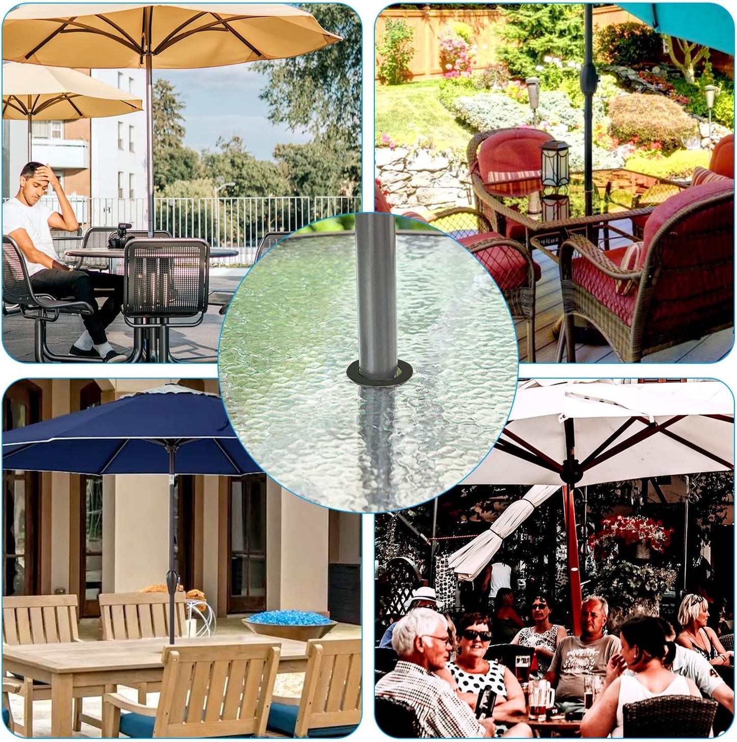 Patio Table Umbrella Hole Ring Plug - Cone Wedge Holder for 1.5in Outdoor Umbrellas | 1 Pack