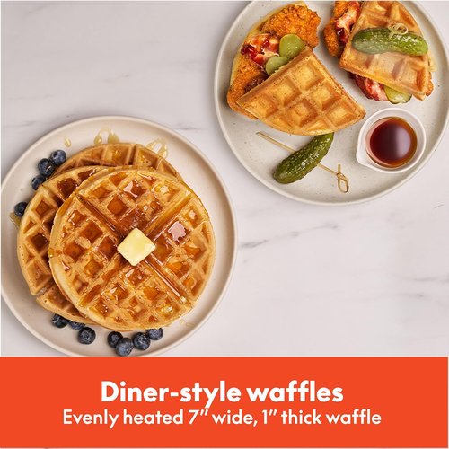 Bella Flip-N-Store Waffle Maker - EverGood™ Ceramic Nonstick Coating, 7” Wide Plates, Seaglass Color