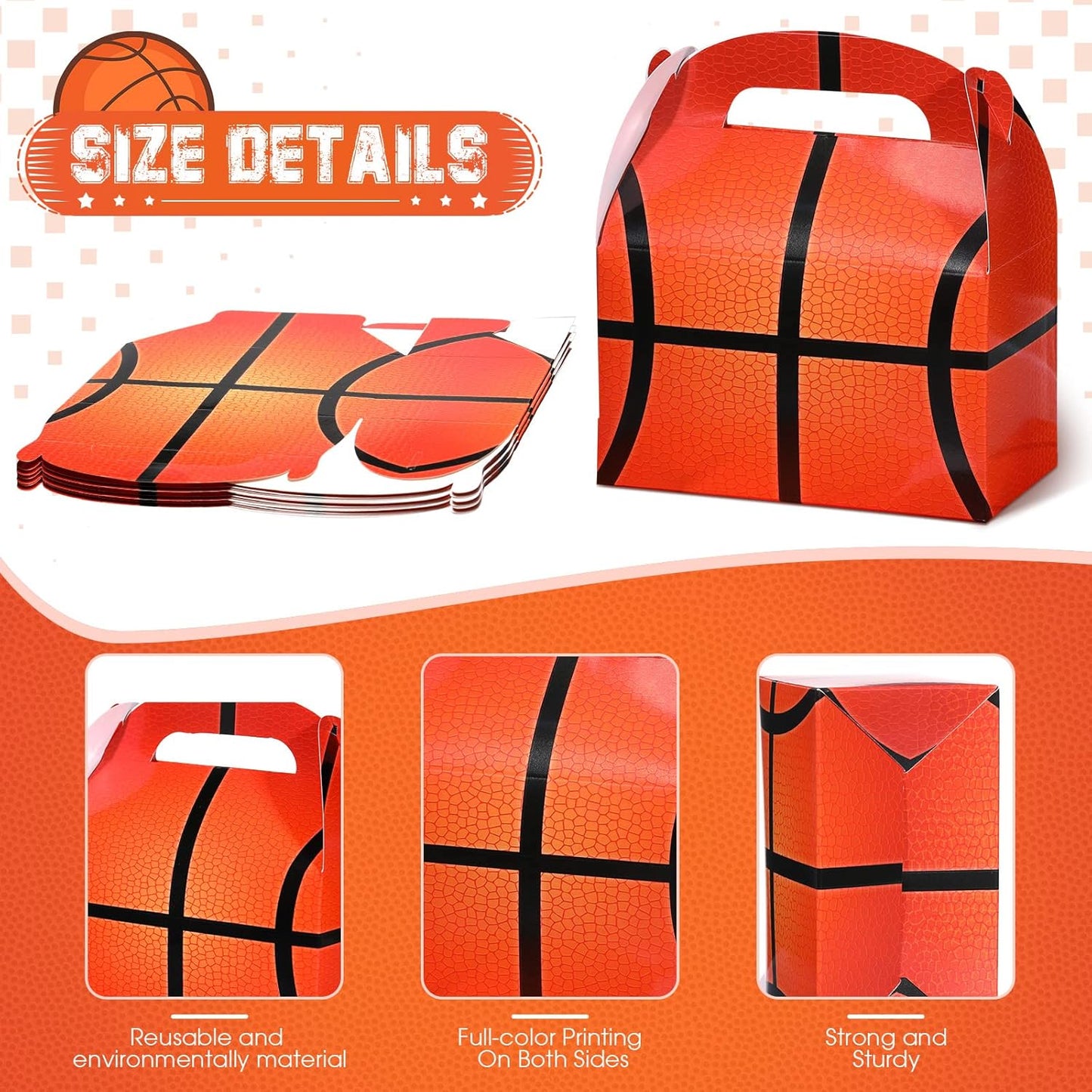 Nezyo Sports Themed Birthday Party Supplies - 24 Pack Football & Basketball Treat Boxes | Fun Party Favors
