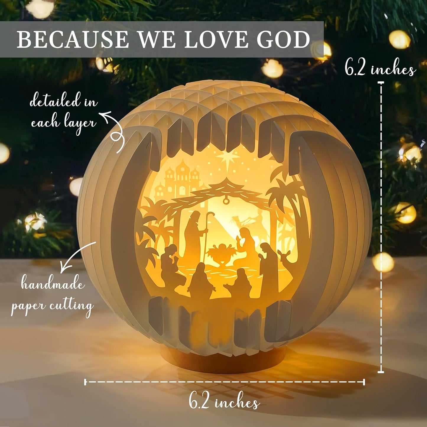 Skiennix Light Up Nativity Scene - LED Tabletop Christmas Decorations | Small Religious Gifts