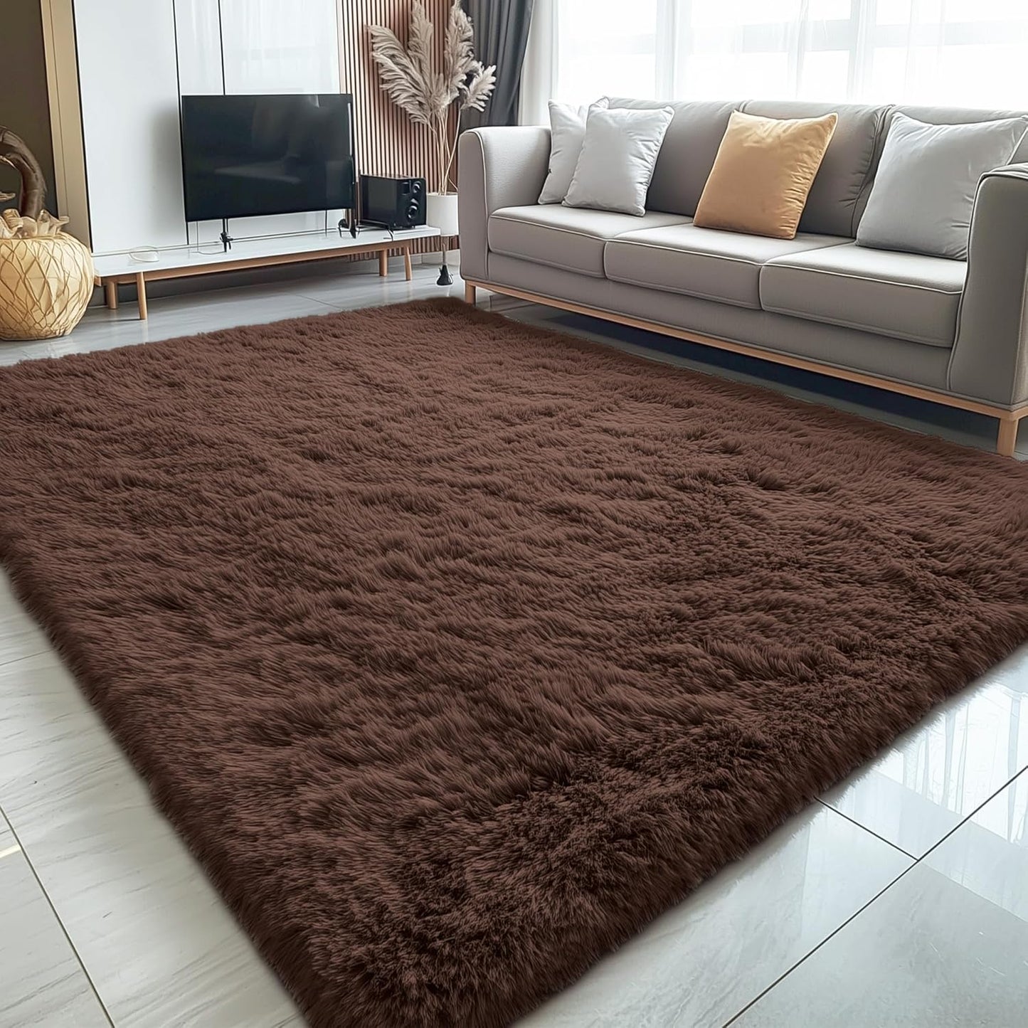 OLANLY Area Rugs 5x6 - Soft, Fluffy Shaggy Indoor Carpet for Living Room, Bedroom, Nursery Decor