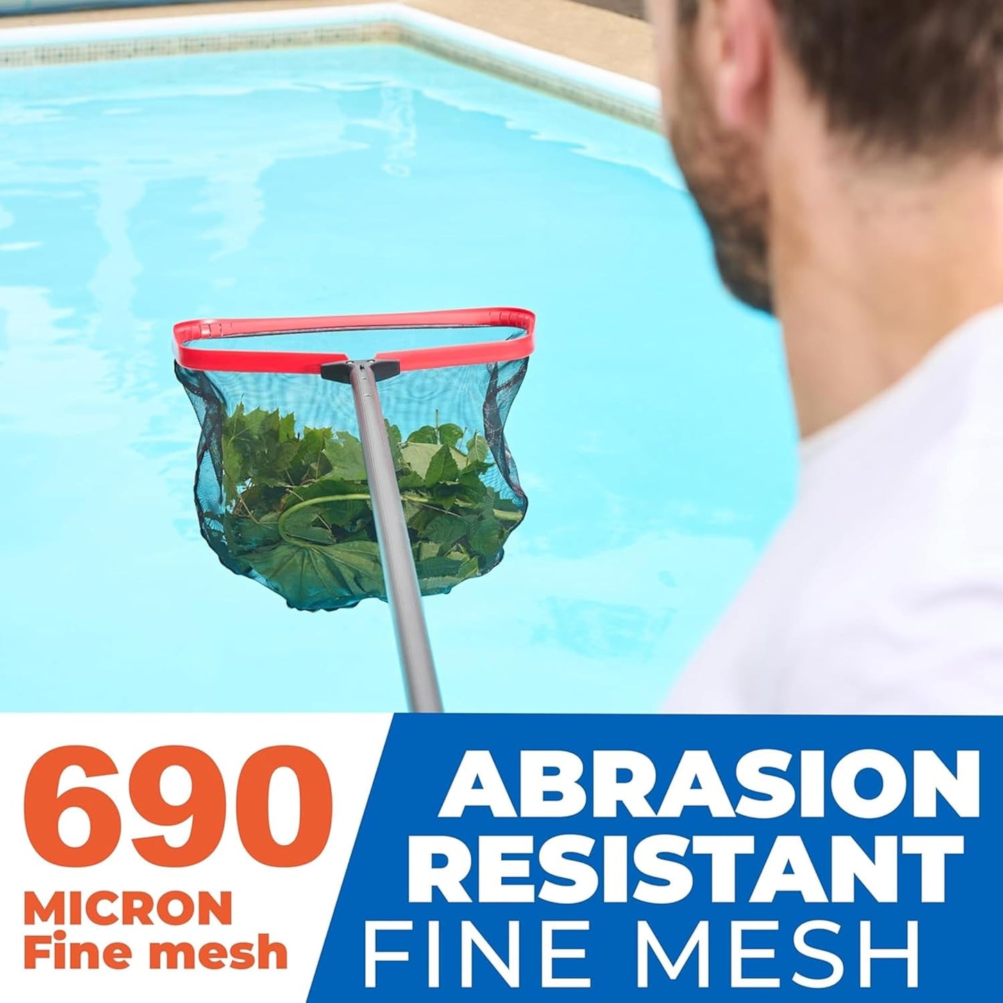 ProTuff Fine Pool Net 19.5" - Cleans 3X Faster Than Vacuums | Deep Bag for Easy Maintenance