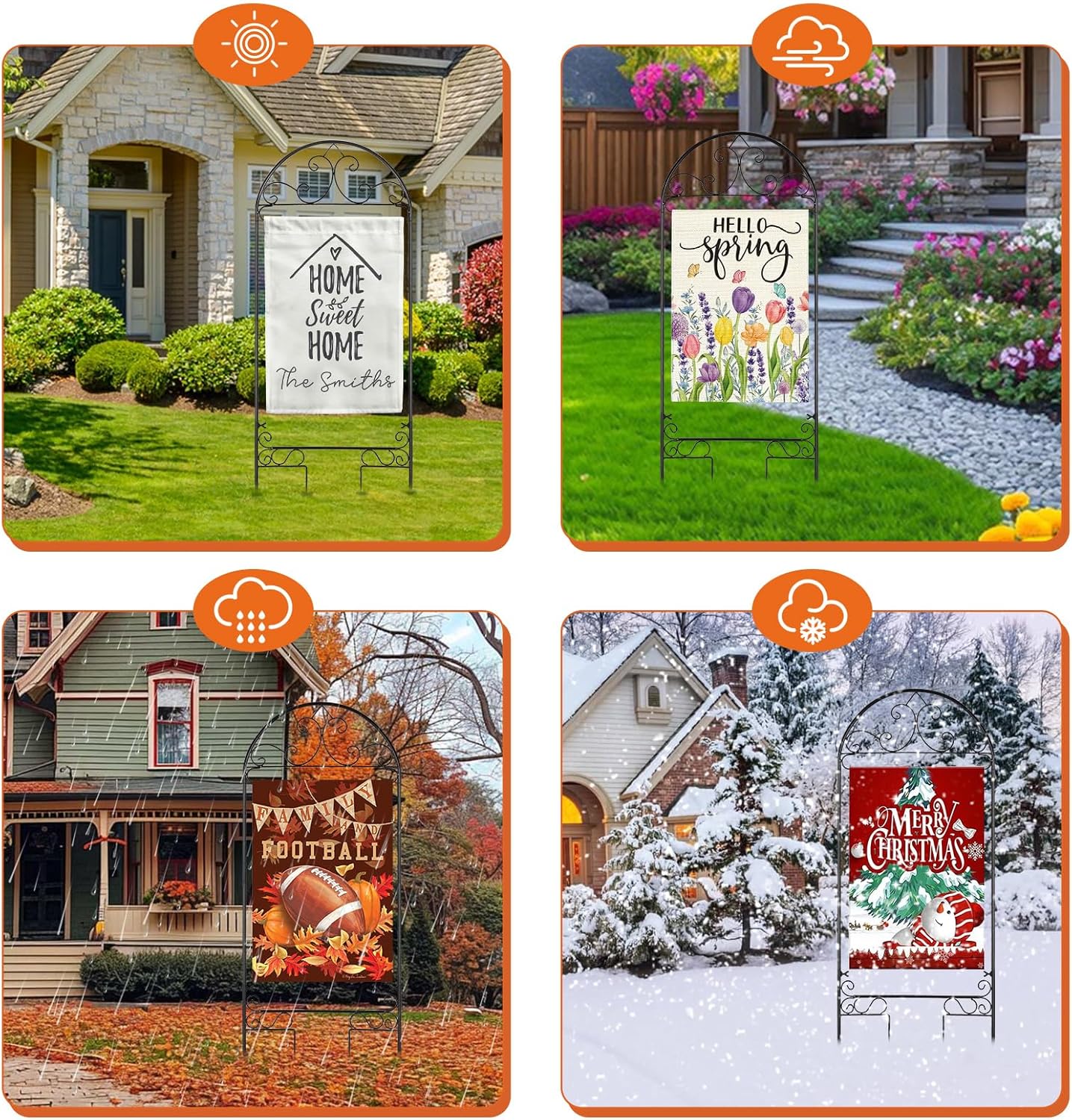 Liitrton Garden Flag Holder Stand - Durable Metal Flagpole Stake for 14" x 25" Flags | Perfect for Seasonal Yard Decor