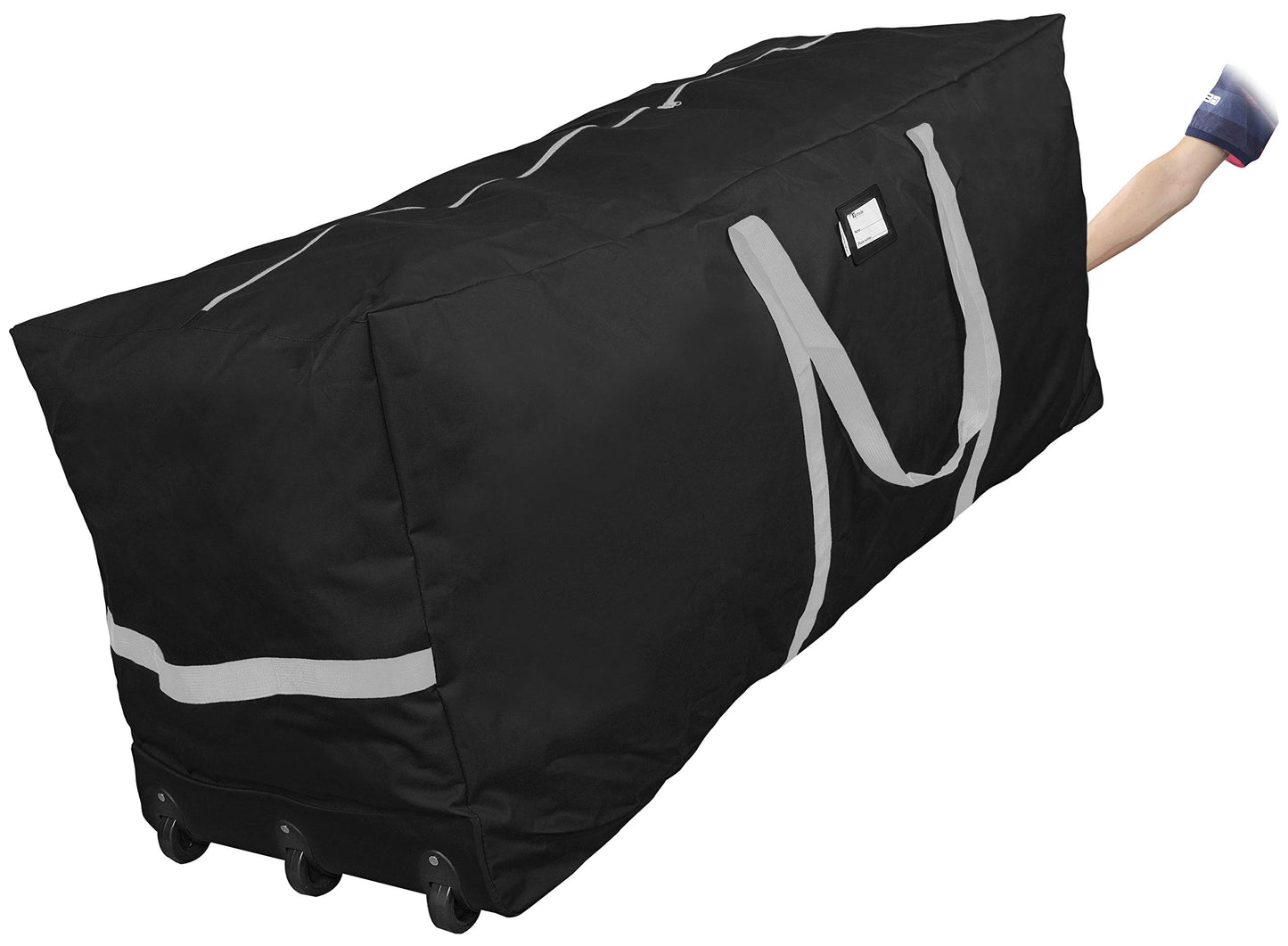 ProPik Christmas Rolling Tree Storage Bag, Fits Up to 9 ft. Tall Xmas Tree, 28" X 16" X 60", Extra Large Heavy Duty Holiday Storage Container, Wheels and Handles 600D Oxford (Black)