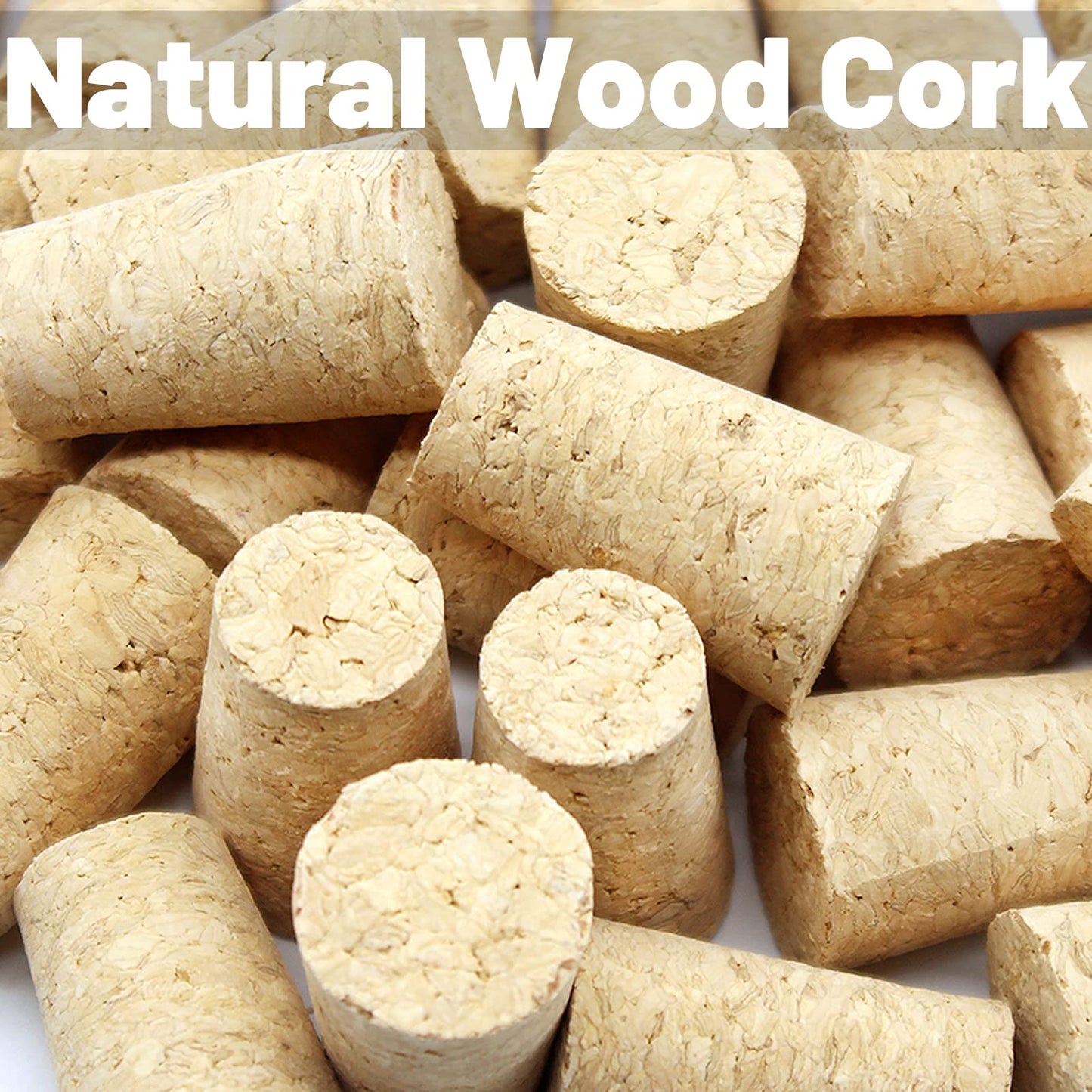 Anvin 30 Pack Wood Corks Plugs Tapered Blank Natural Wooden Corks Replacement for Wine, Beer, Liquor Bottles, Cork Crafts (0.87x0.67x1.38inch)