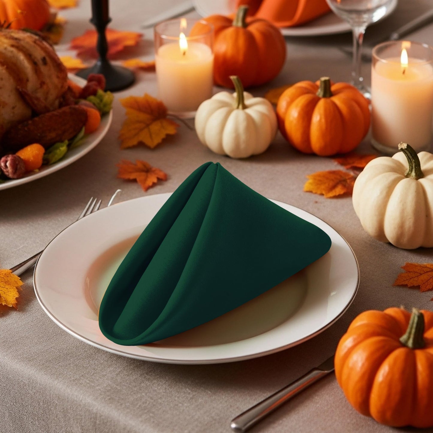 Utopia Home [288 Pack, Hunter Green] Cloth Napkins 17x17 Inches, 100% Polyester Hemmed Edges, Washable and Reusable Ideal for Parties, Weddings and Dinners